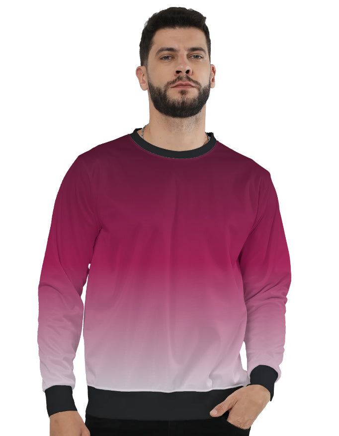 Men’s Maroon Gradient Sweatshirt sweatshirt regular fit heavyweight fabric printed design detail view by HAViT Apparel