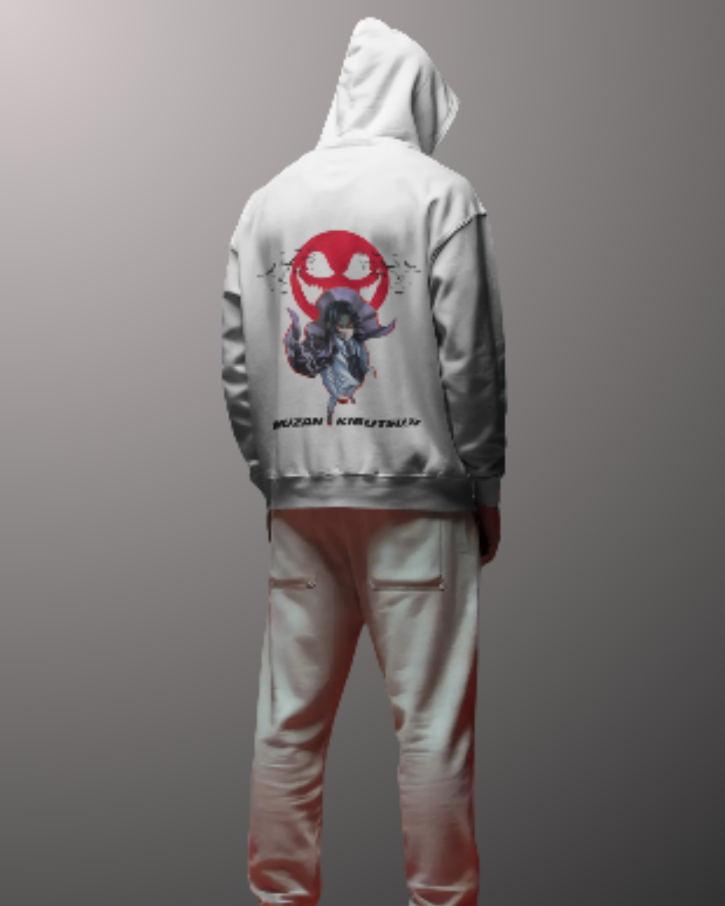 Anime Zip Hoodie hoodie regular fit cotton fabric heavyweight fabric printed design anime inspired design detail view by HAViT Apparel