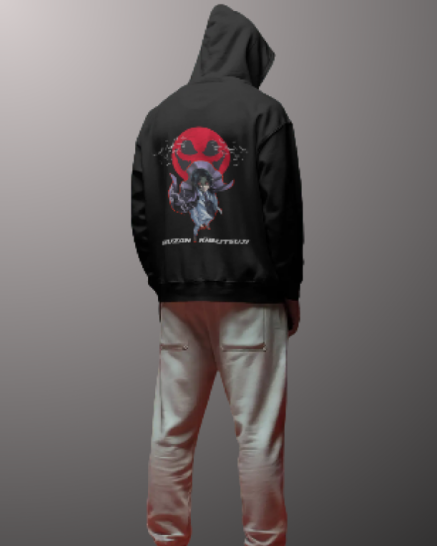 Anime Zip Hoodie hoodie regular fit cotton fabric heavyweight fabric printed design anime inspired design detail view by HAViT Apparel