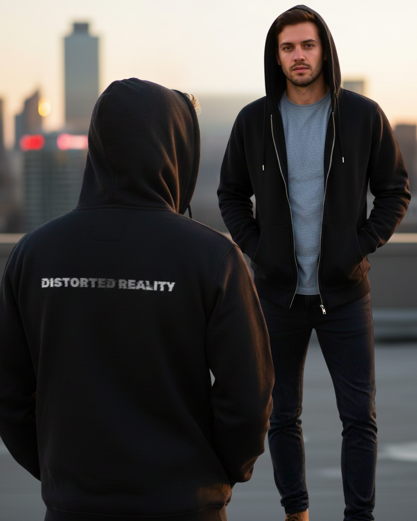 Premium Regular Fit Men's Zip Hoodie regular fit cotton fabric heavyweight fabric detail view by HAViT Apparel