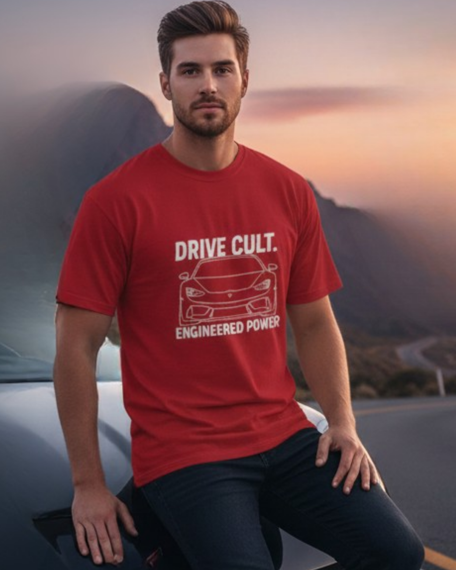 Drive Cult – Engineered Power Oversized Terry Tshirt oversized fit cotton fabric heavyweight fabric graphic print printed design detail view by HAViT Apparel