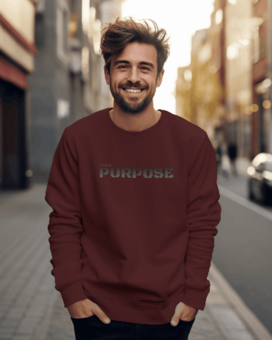 Purpose Driven Sweatshirt sweatshirt regular fit cotton fabric heavyweight fabric printed design detail view by HAViT Apparel