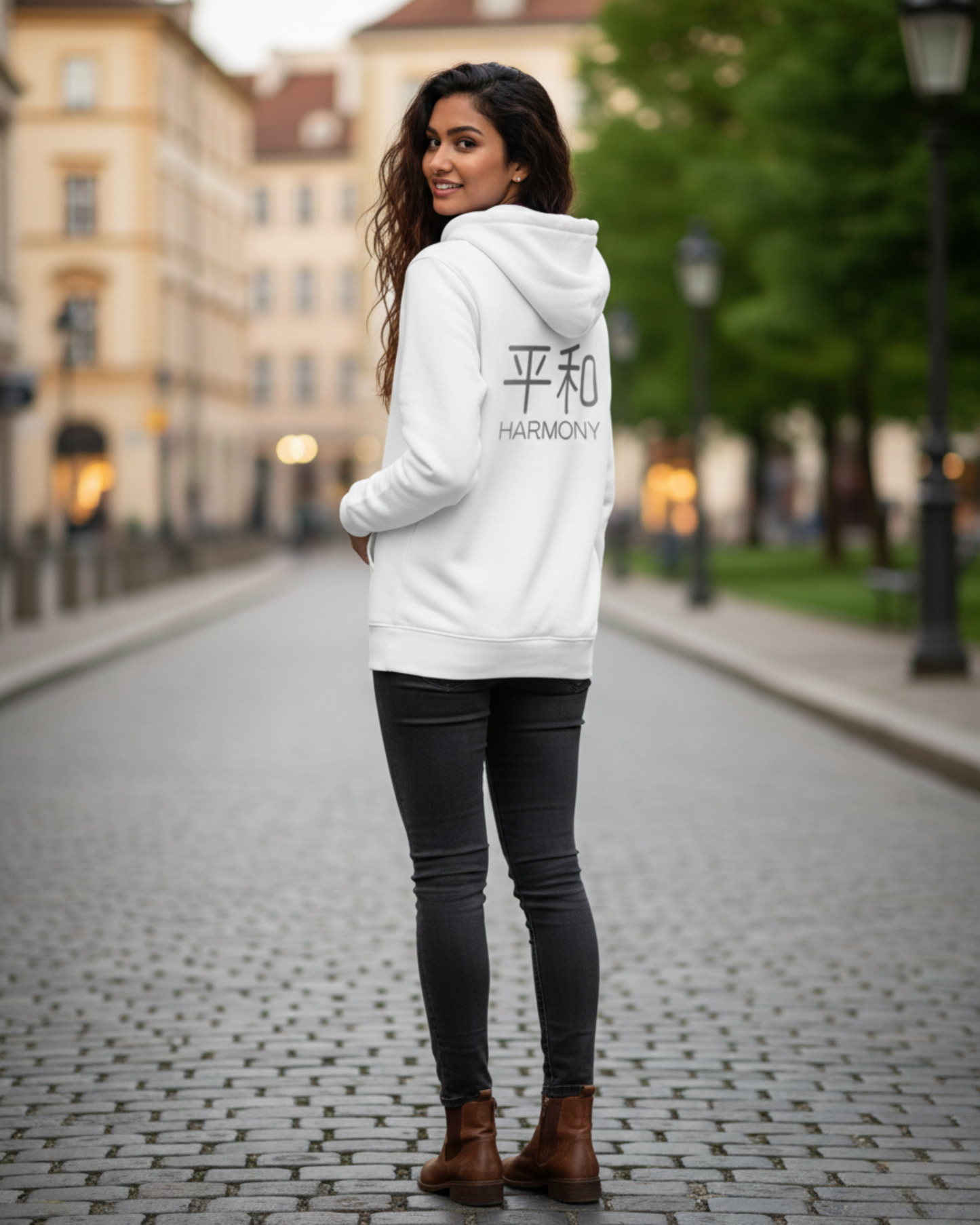 Harmonious Women's Zip-Up Hoodie-Light Edition regular fit cotton fabric heavyweight fabric detail view by HAViT Apparel