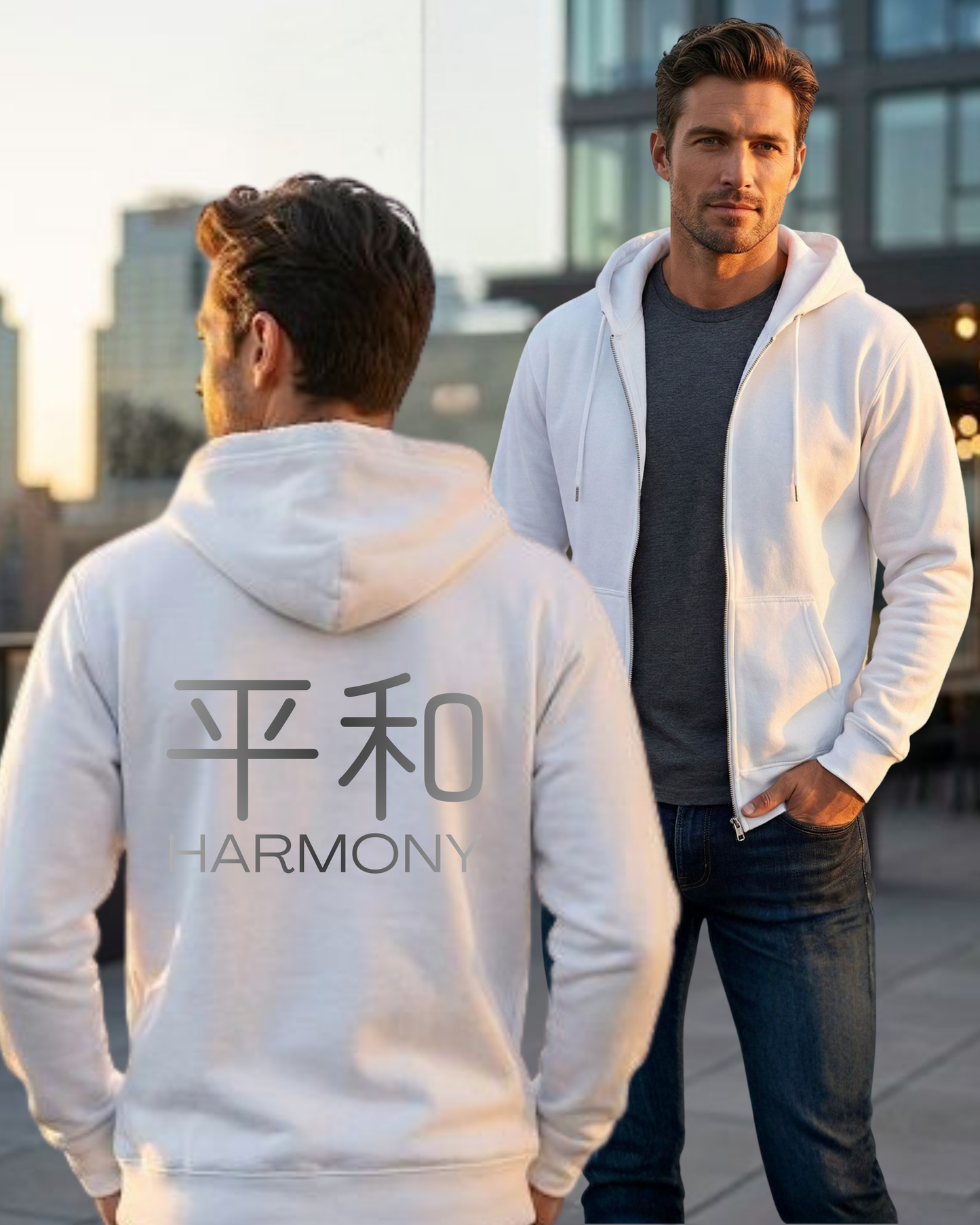 Premium Zip-Up Hoodie regular fit cotton fabric heavyweight fabric detail view by HAViT Apparel
