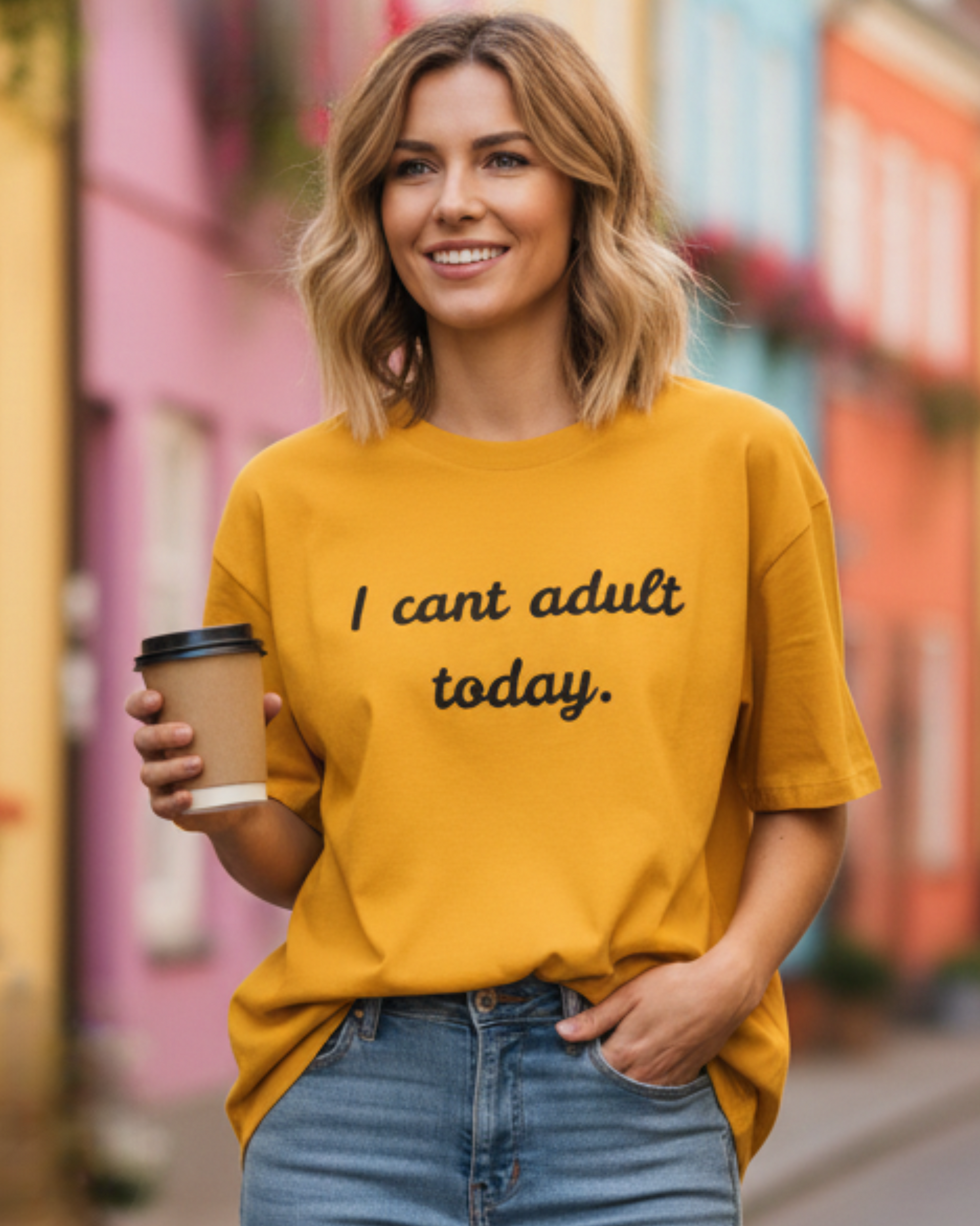Lazy Day Statement Oversized Tee t-shirt oversized fit cotton fabric heavyweight fabric printed design detail view by HAViT Apparel