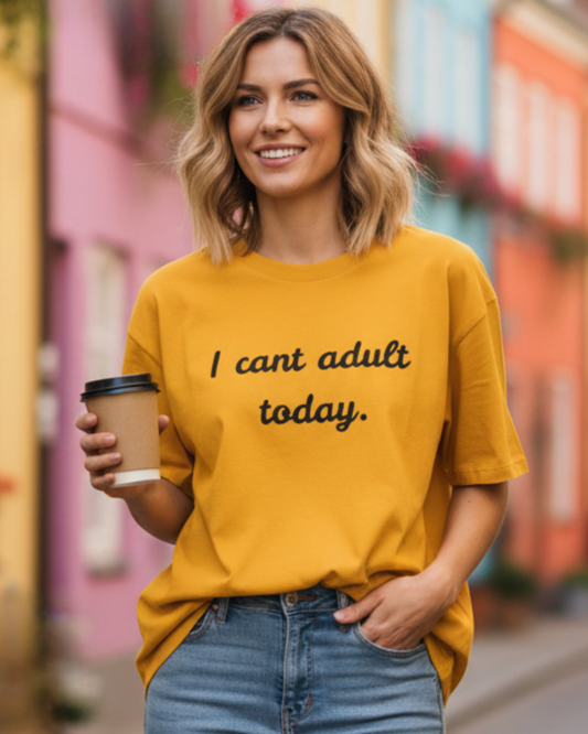 Lazy Day Statement Oversized Tee t-shirt oversized fit cotton fabric heavyweight fabric printed design detail view by HAViT Apparel