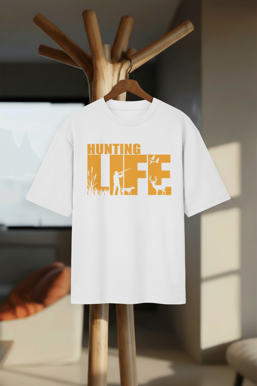 Hunting Life – Oversized Standard T-Shirt - Hanger Mockup