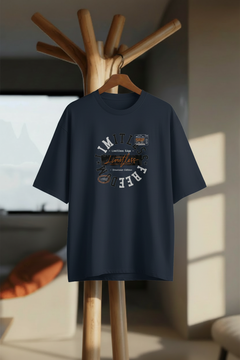 Limitless Edge – Streetwear Edition Oversized T-Shirt - Hanger Mockup