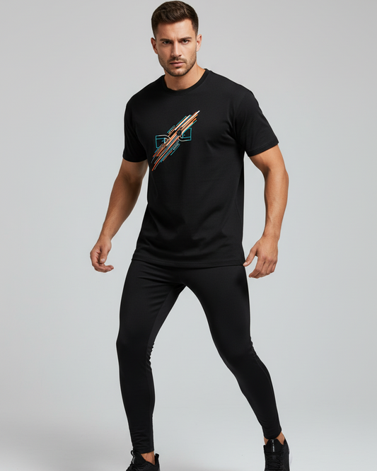 Model wearing Training Circuit-Basic T-Shirt