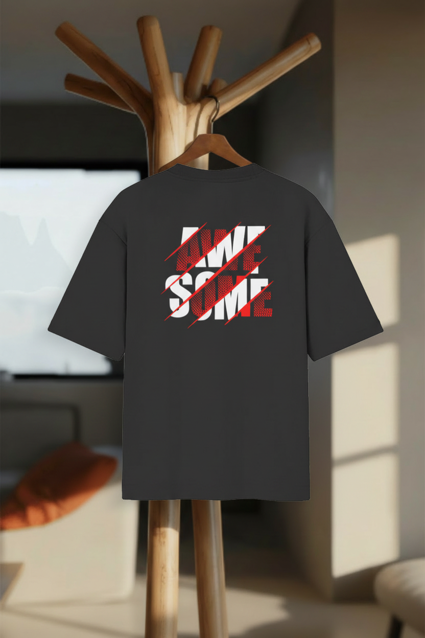 Awesome Slash Oversized T-Shirt - Hanger Mockup