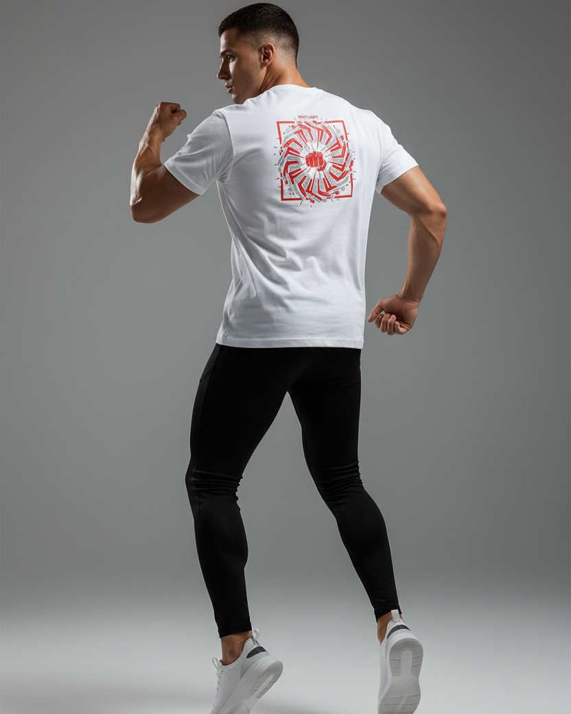 Model wearing Break Limits-Basic T-Shirt