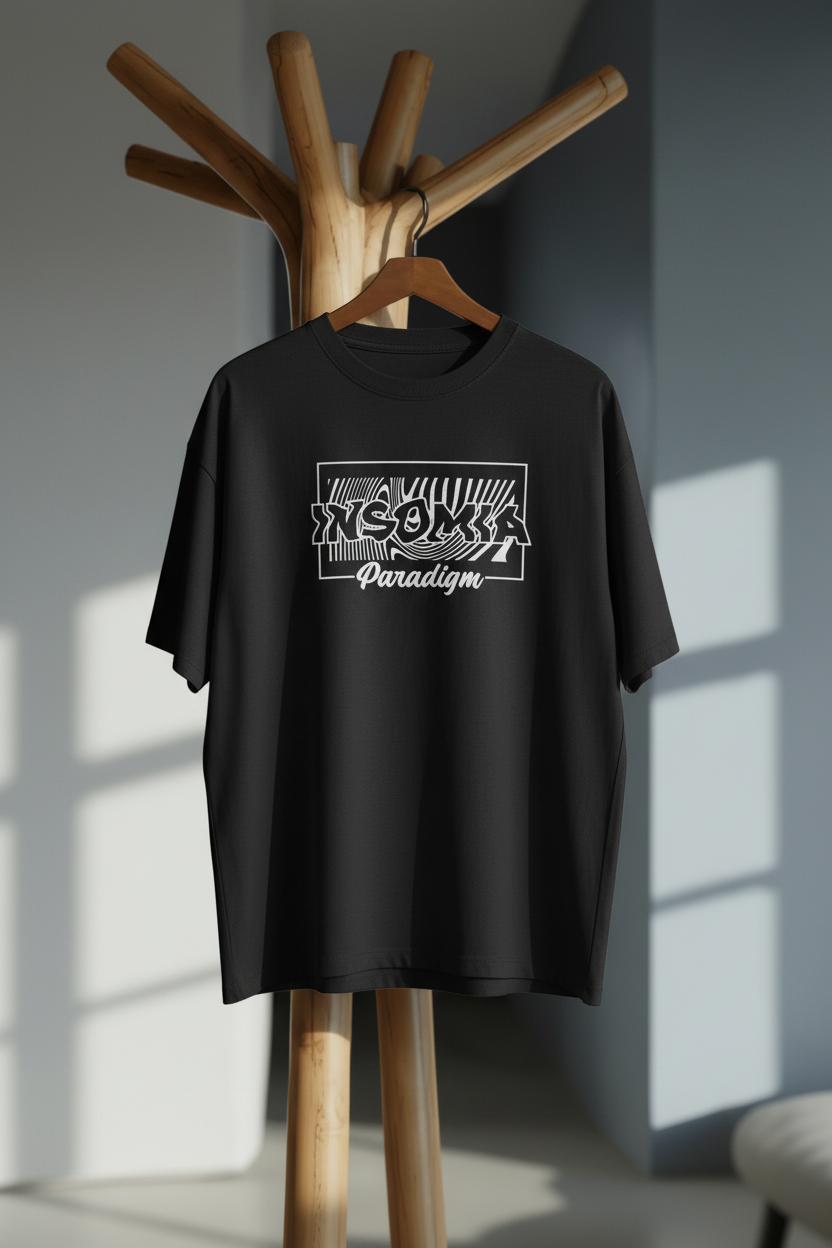 Insomnia Paradigm Oversized T-Shirt hanger mockup
