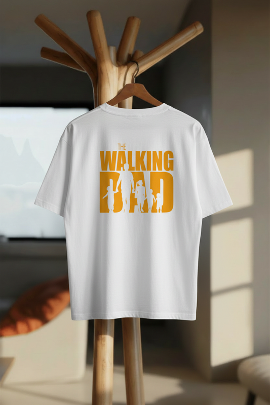 The Walking Dad – Oversized Graphic T-Shirt - Back View Hanger Mockup