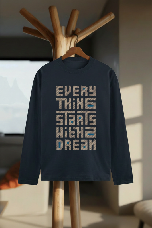 Start Where You Are Full Sleeve T-Shirt - Hanger Mockup