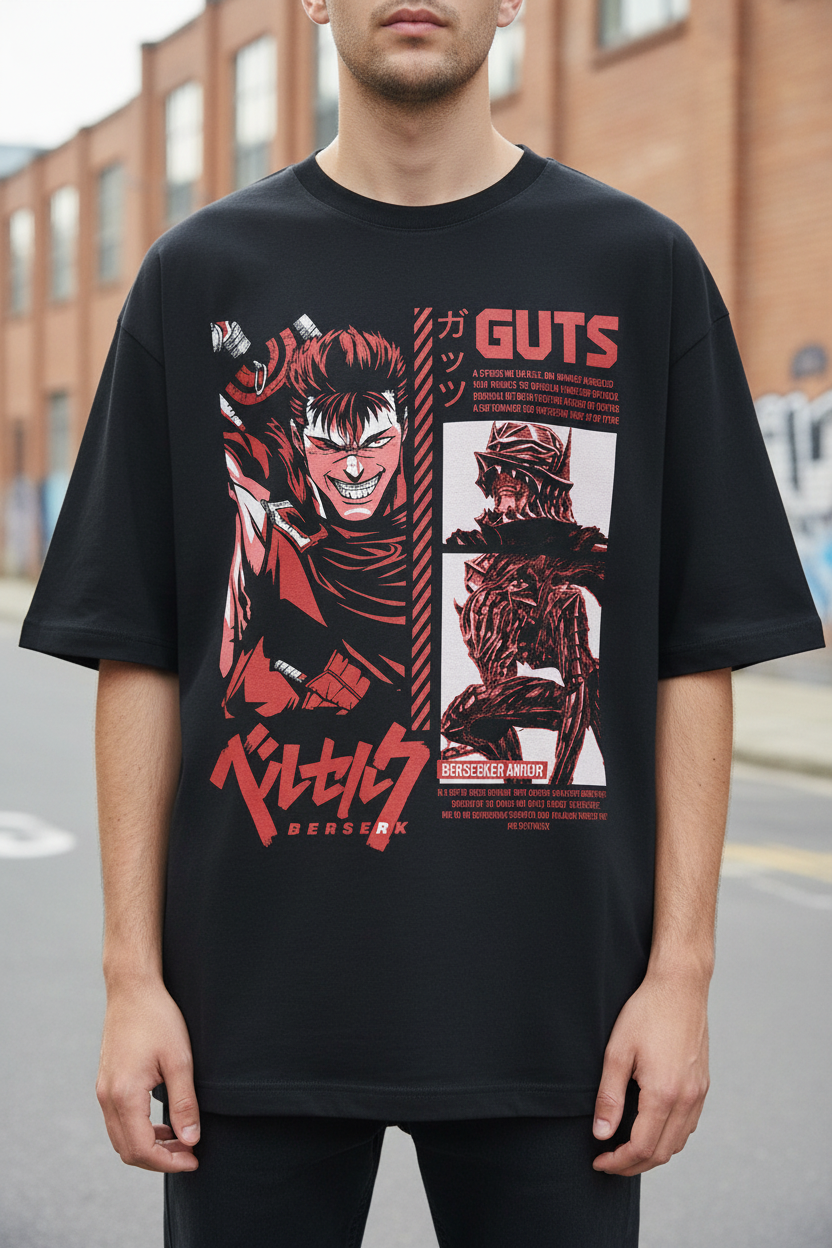 Male model wearing Berserker Rage oversized t-shirt