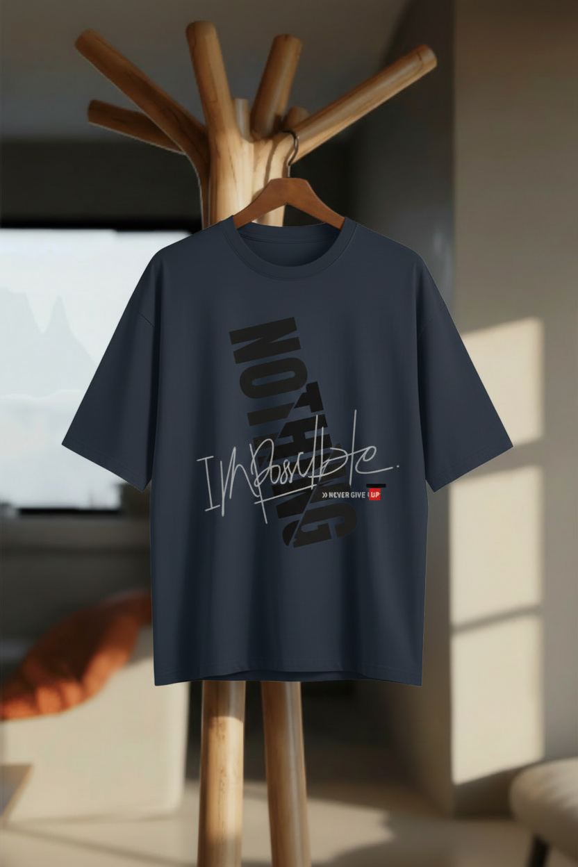 I'm Possible – Oversized Motivation Tee - Hanger Mockup