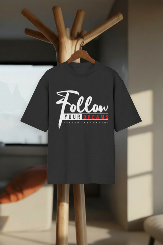 Follow Your Dreams Oversized T-Shirt - Hanger Mockup