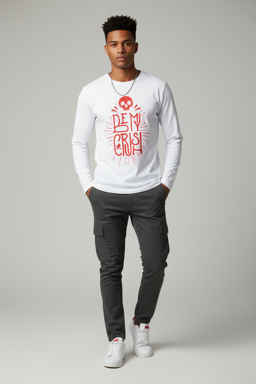 Model wearing Be My Crush Full Sleeve T-Shirt