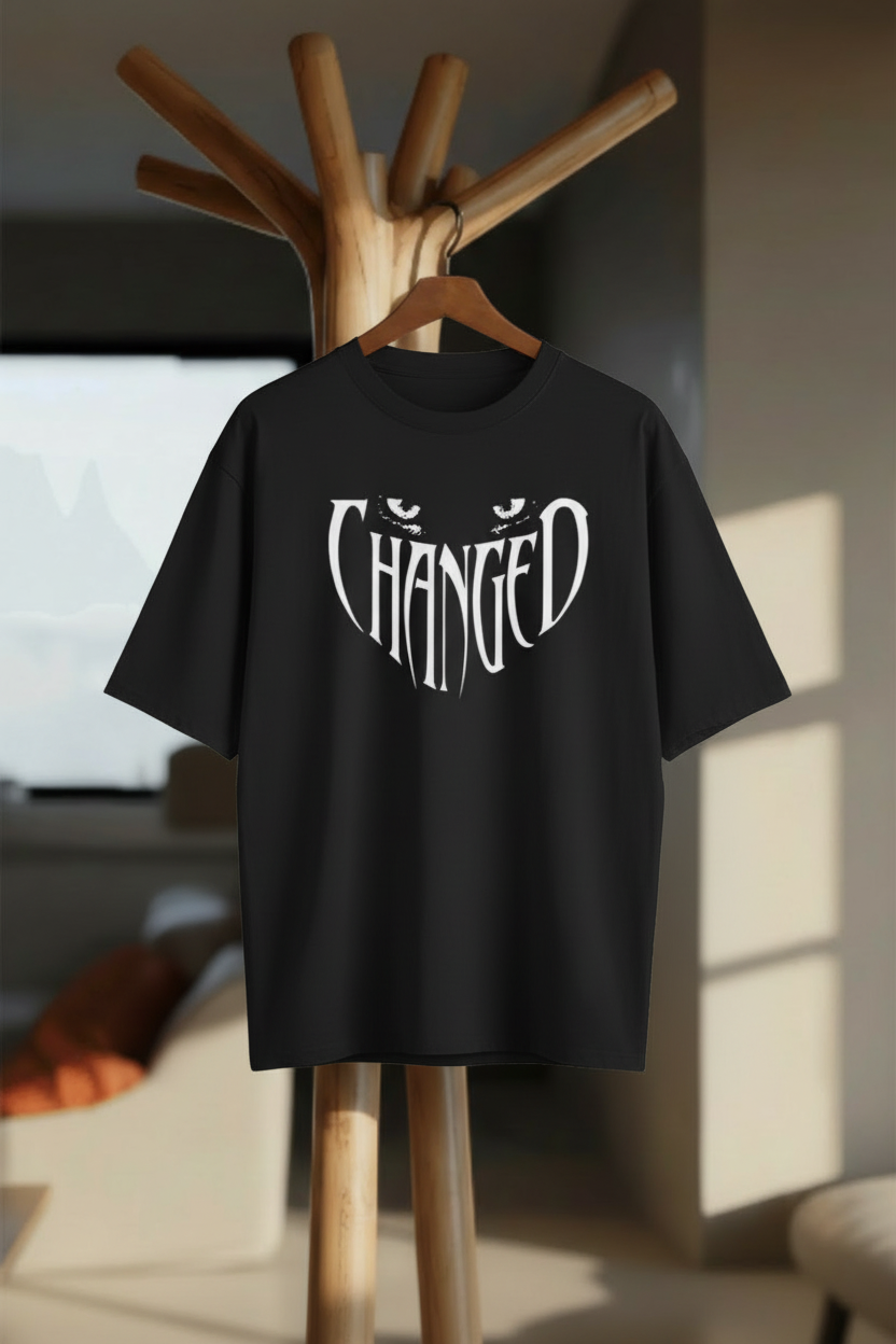 Changed – Oversized Graphic T-Shirt - Hanger Mockup