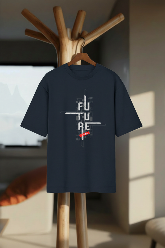 Future Is Now – Oversized Statement Tee - Hanger Mockup