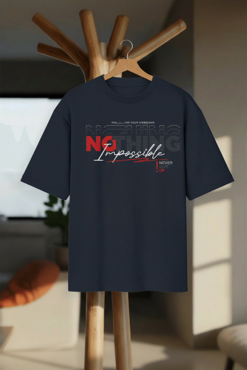 Nothing Is Impossible – Oversized T-Shirt - Hanger Mockup