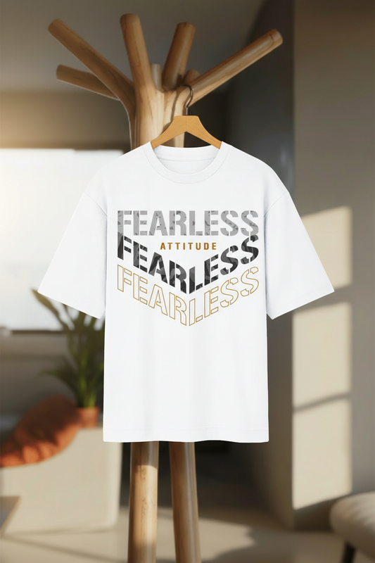 Fearless Attitude – Statement Streetwear Oversized T-Shirt - Hanger Mockup