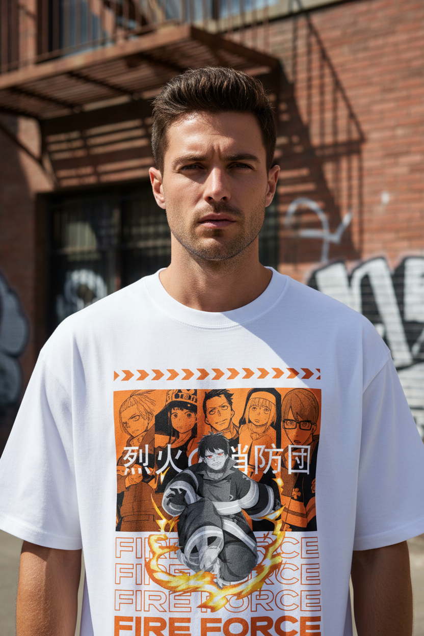 Male model wearing REKKA oversized t-shirt