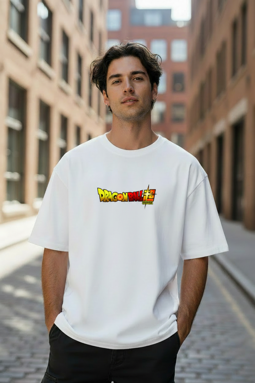 Male model wearing Cosmic Tyrant Awakening oversized t-shirt