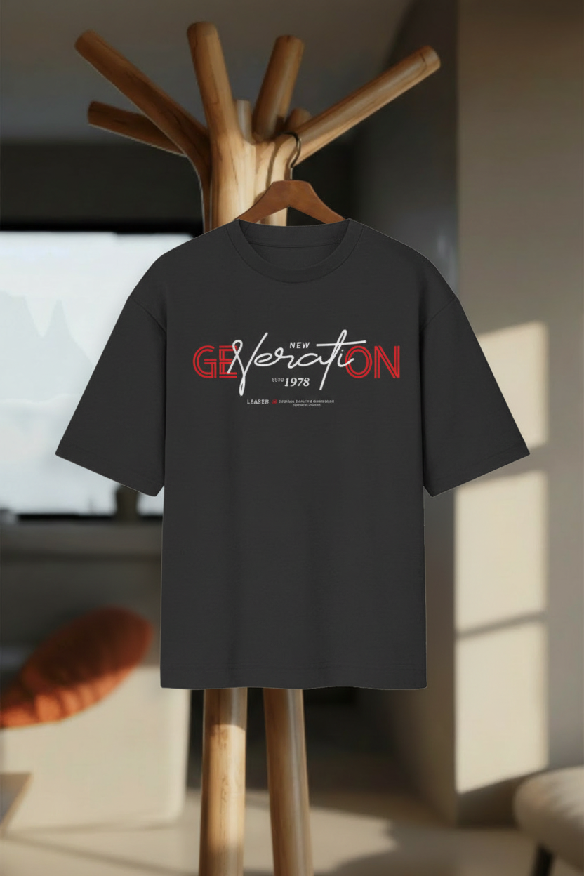 New Generation 1978 – Oversized Standard T-Shirt - Hanger Mockup
