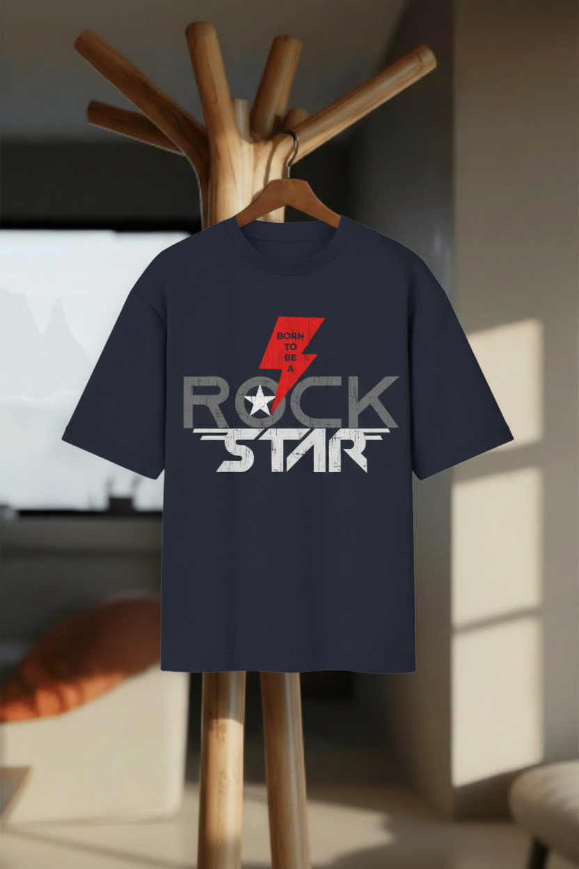 Born to Be a Rockstar – Oversized T-Shirt - Hanger Mockup