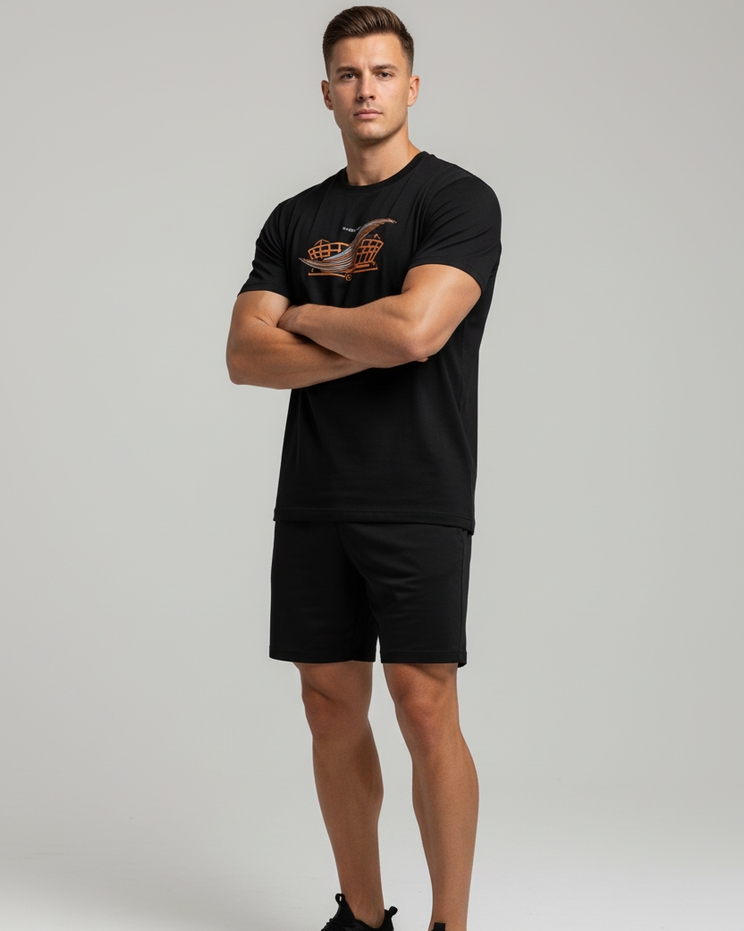 Model wearing Match Day-Basic T-Shirt