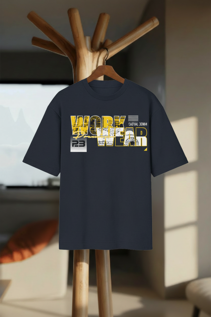Work Wear – Oversized Street T-Shirt - Hanger Mockup