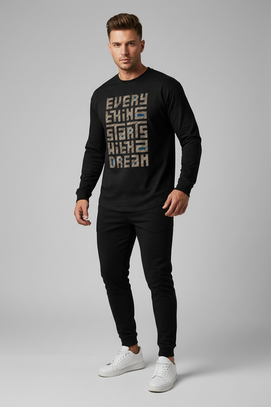 Model wearing Start Where You Are Full Sleeve T-Shirt