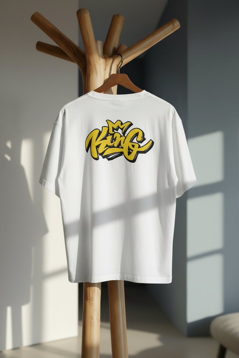 King Crown Oversized T-Shirt hanger mockup