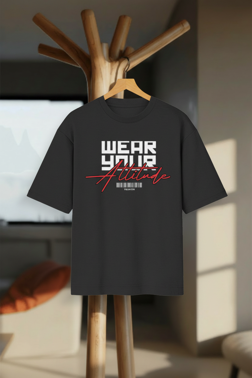 Wear Your Attitude – Oversized Standard T-Shirt - Hanger Mockup