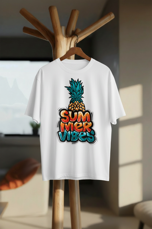 Summer Vibes – Oversized Graphic T-Shirt - Hanger Mockup