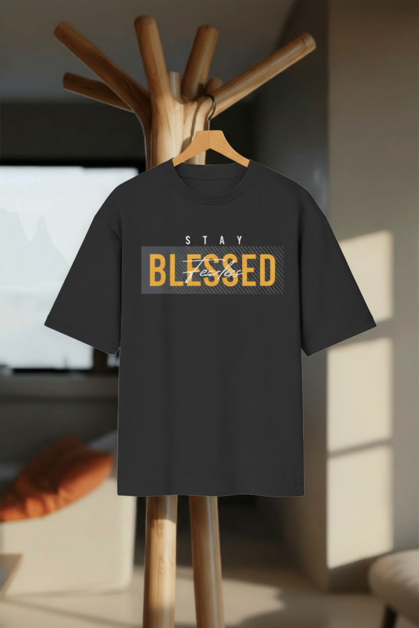 Stay Blessed – Oversized Standard T-Shirt - Hanger Mockup