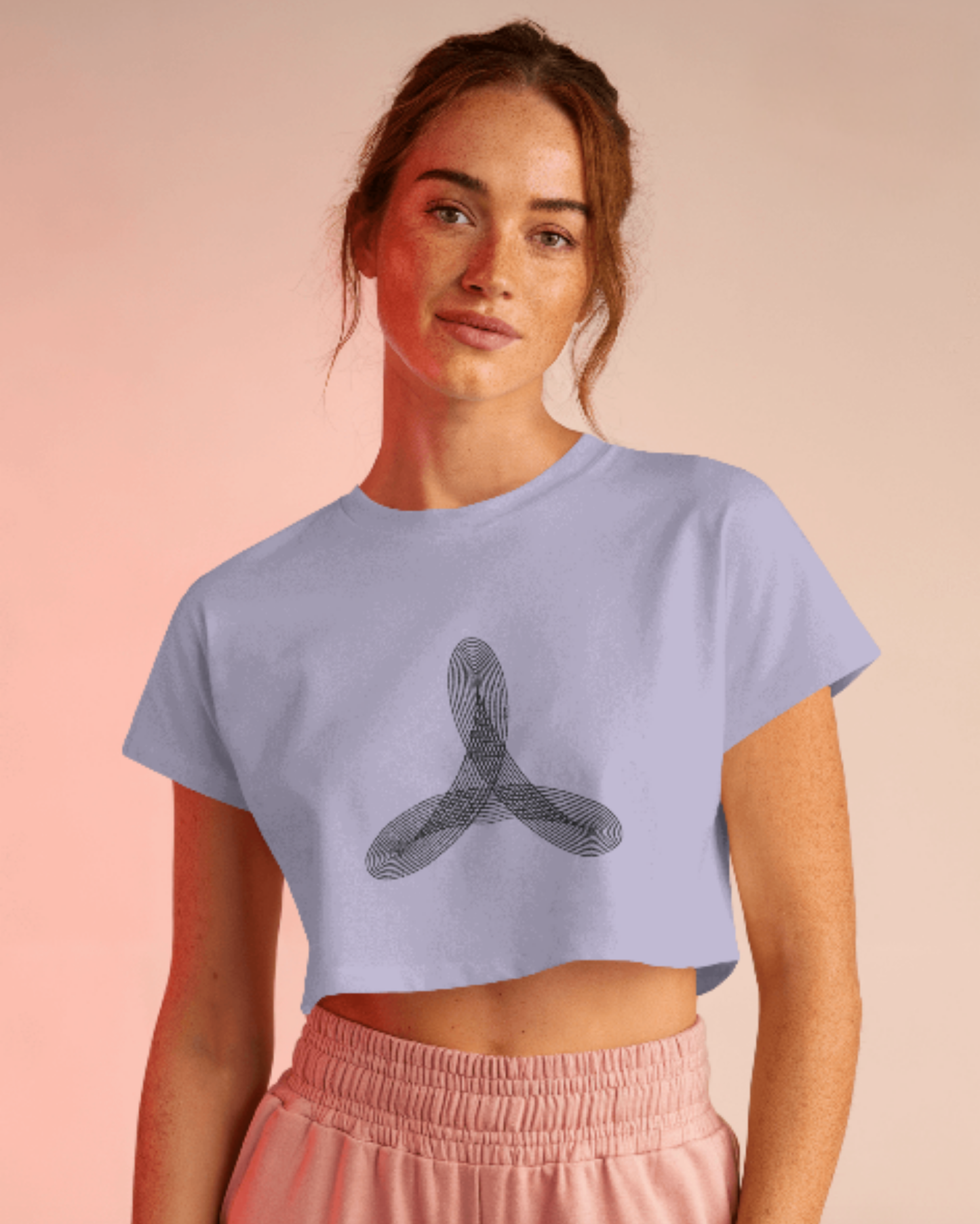 Energy Flow Line Crop Tee cotton fabric heavyweight fabric detail view by HAViT Apparel