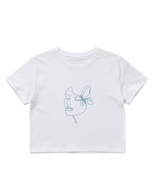 Single Line Muse Crop Top cotton fabric heavyweight fabric detail view by HAViT Apparel