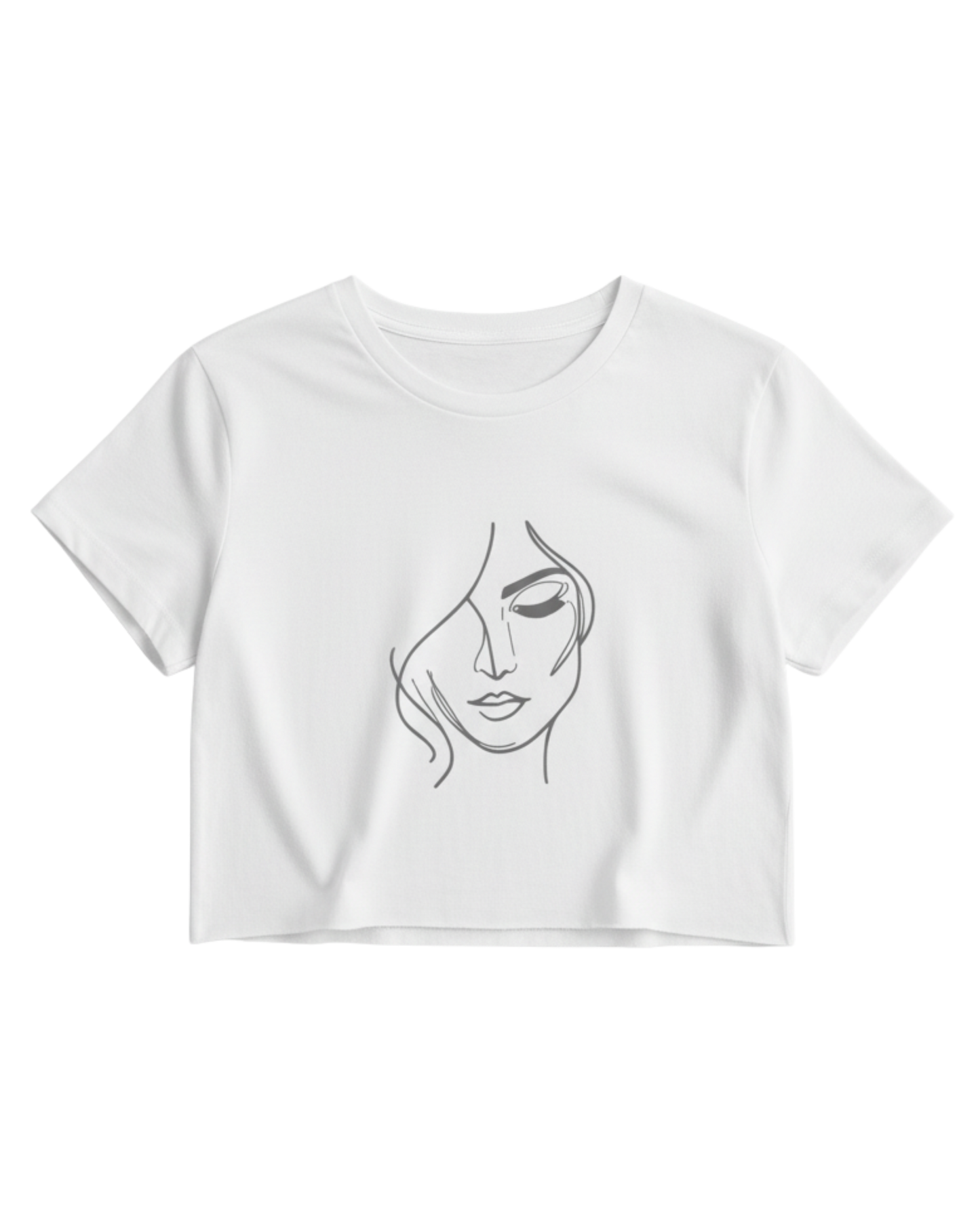 Minimal One-Line Face Crop Tee cotton fabric heavyweight fabric detail view by HAViT Apparel