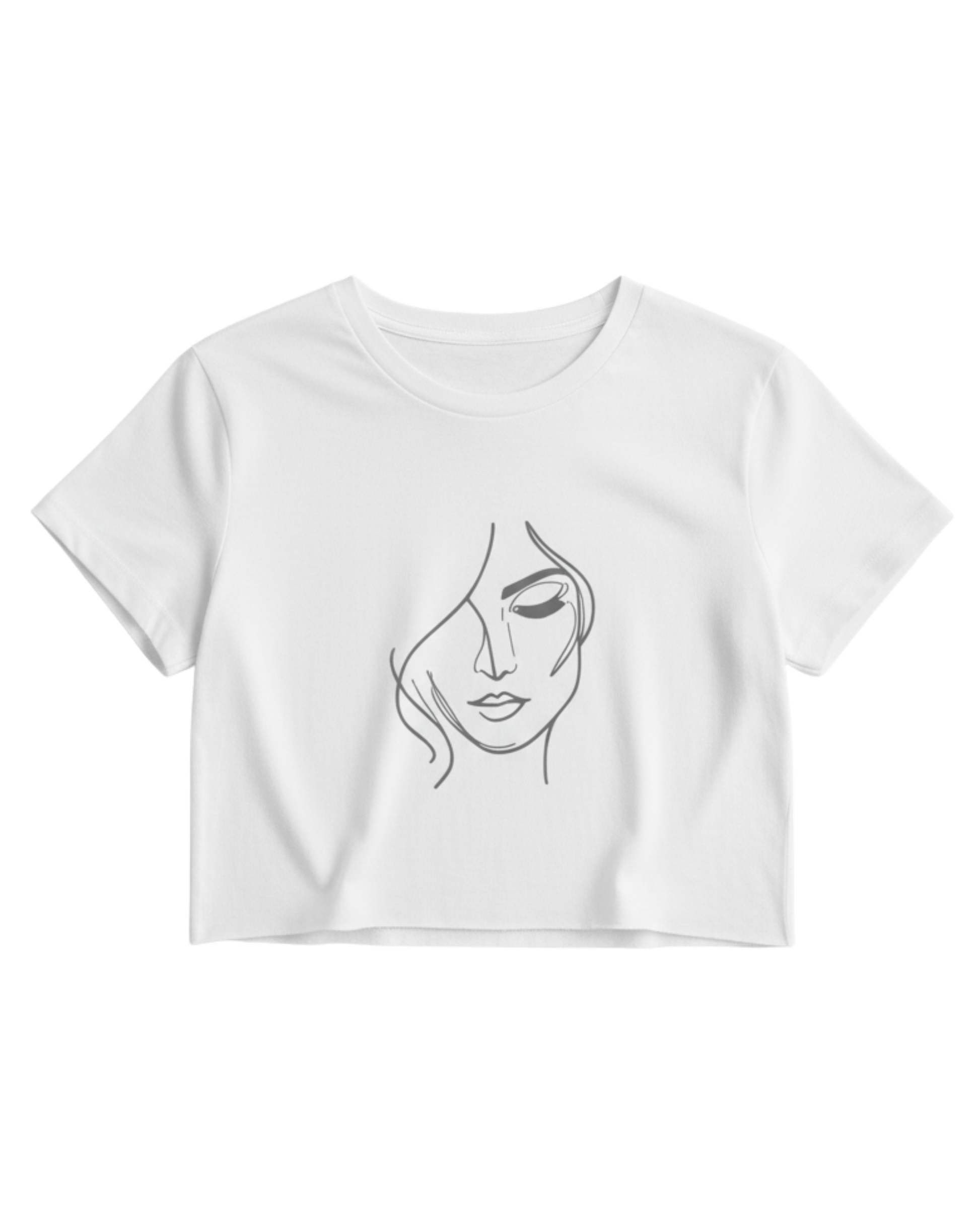 Minimal One-Line Face Crop Tee cotton fabric heavyweight fabric detail view by HAViT Apparel