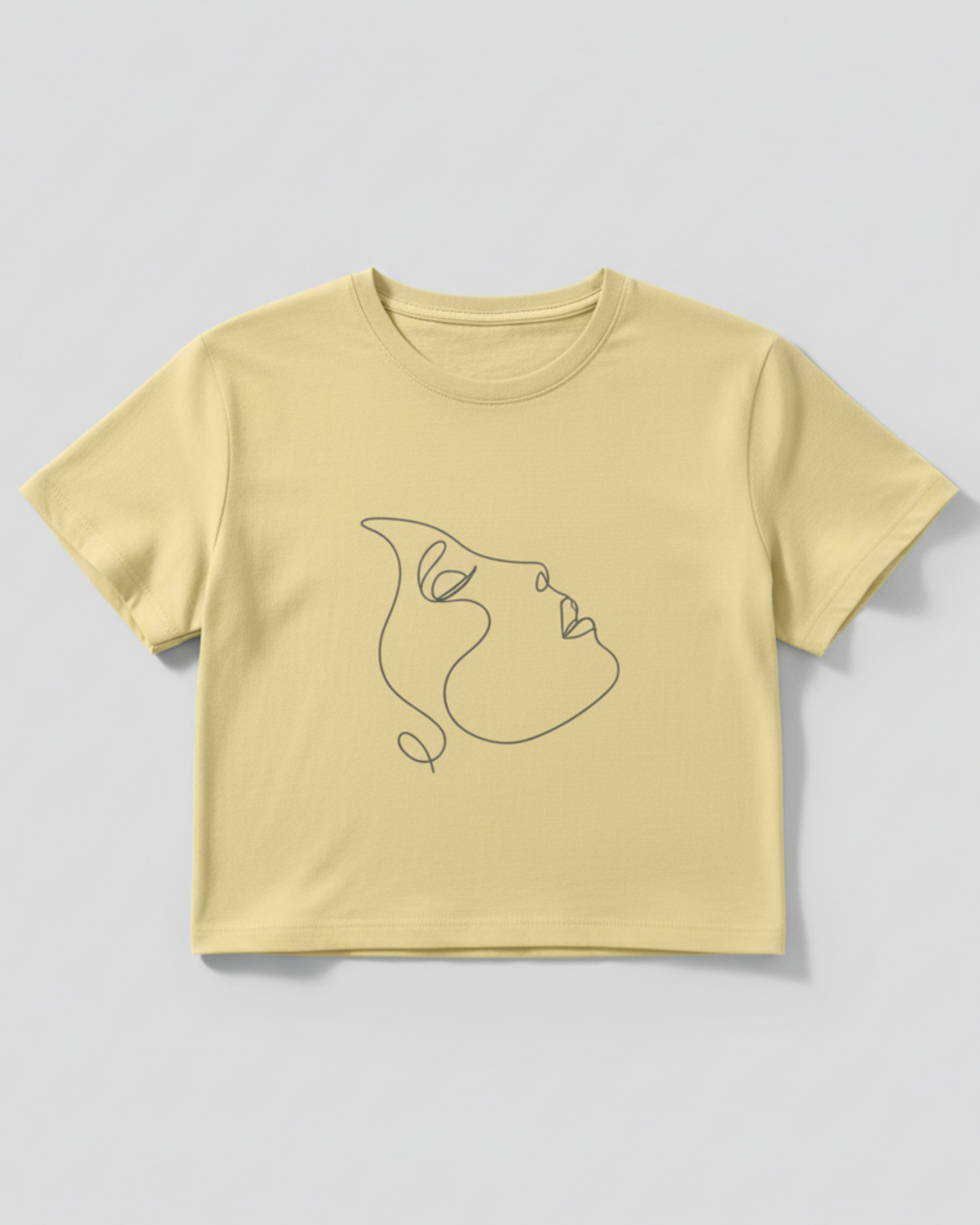 Single Line Silhouette Crop Top cotton fabric heavyweight fabric detail view by HAViT Apparel