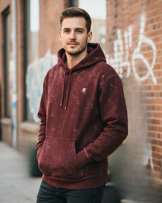 Heritage Red Men's Acid Washed Hoodie
