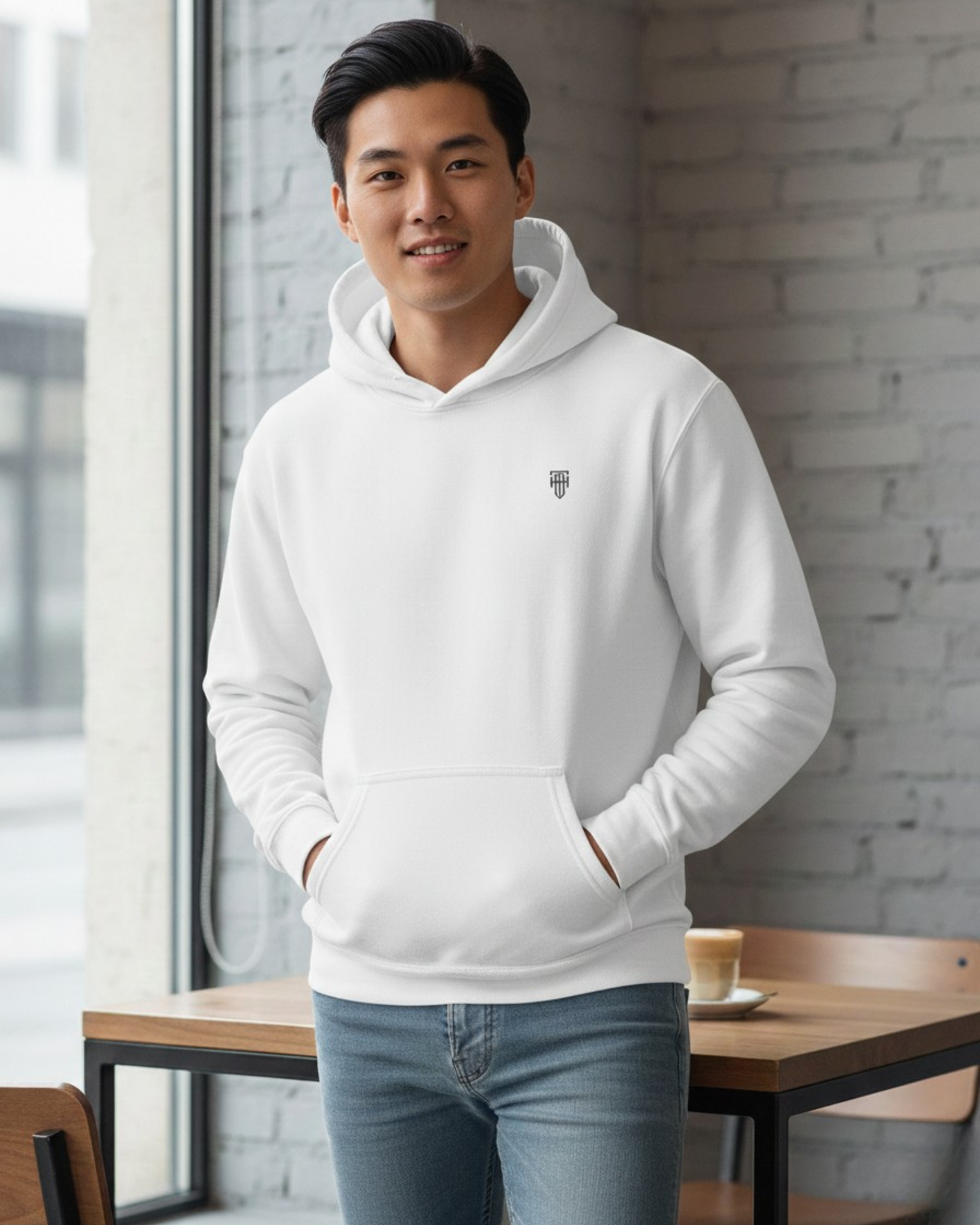 Pure White Men's Pullover Hoodie