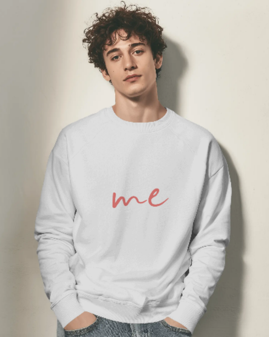 Aesthetic Men's Oversized Sweatshirt – Signature me Edition sweatshirt oversized fit cotton fabric heavyweight fabric graphic print printed design detail view by HAViT Apparel