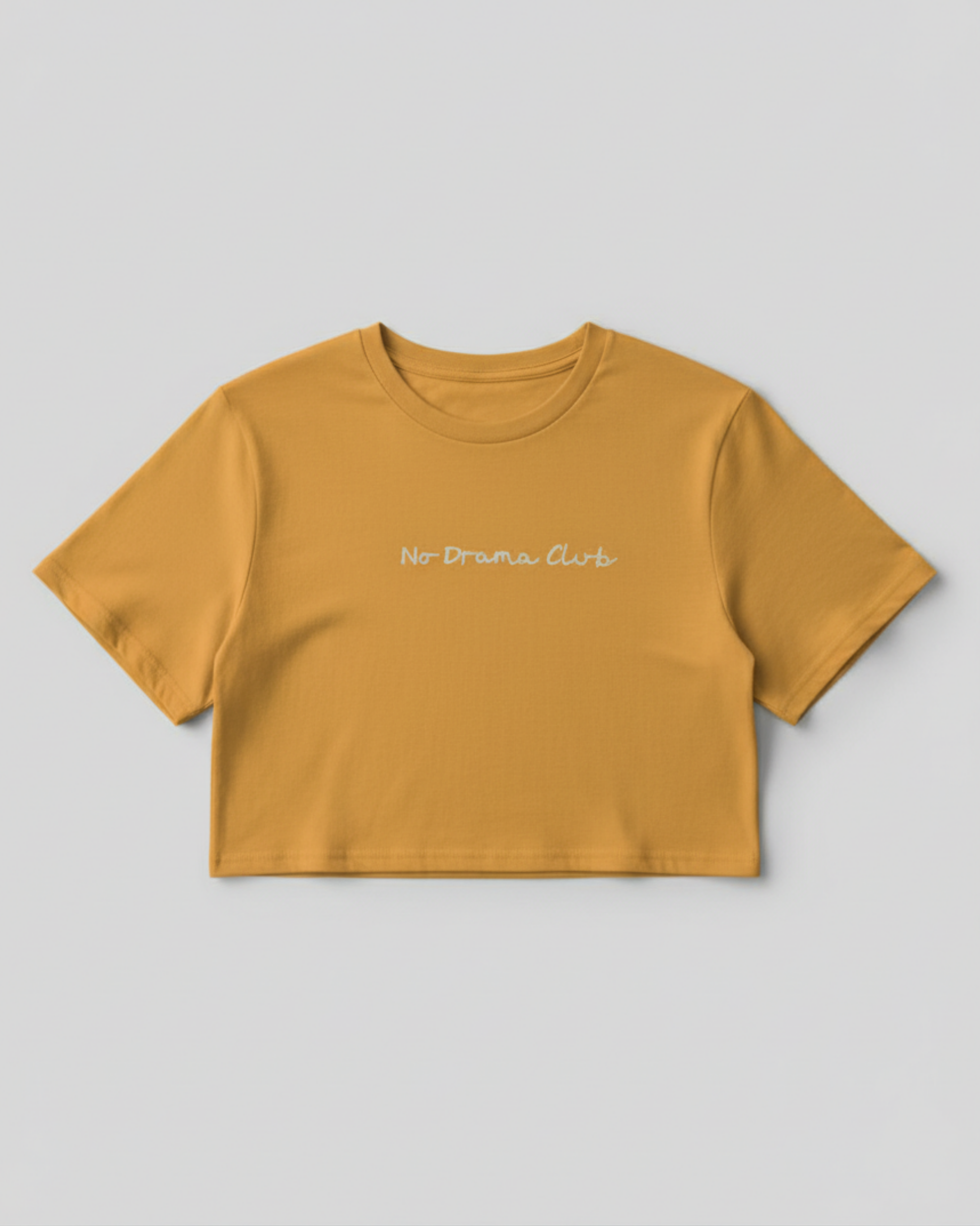 No Drama Please Crop Top cotton fabric heavyweight fabric detail view by HAViT Apparel