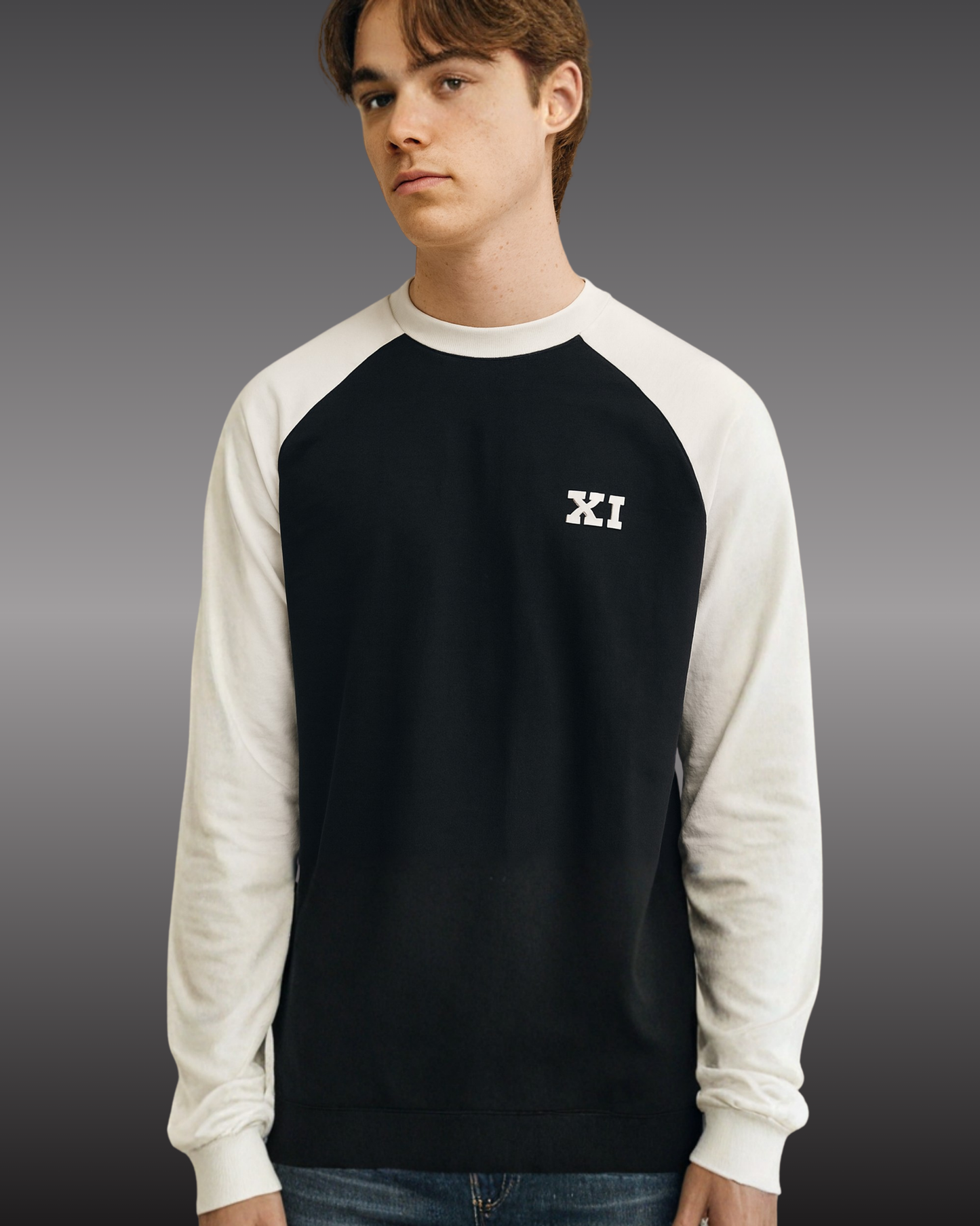 XI Elite Raglan Series T-Shirt t-shirt cotton fabric heavyweight fabric printed design detail view by HAViT Apparel