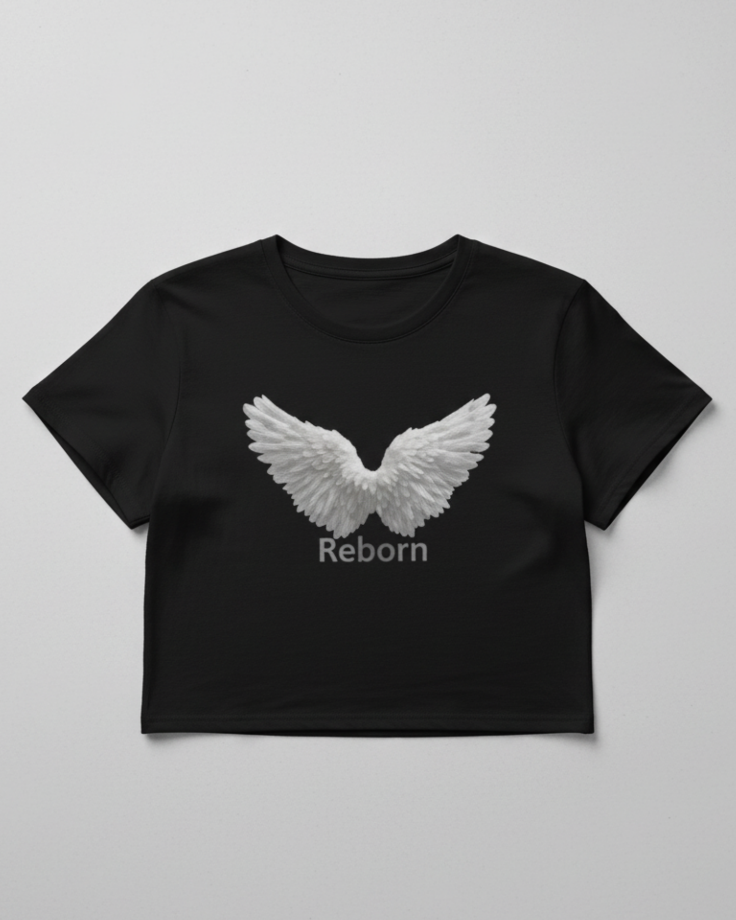 Reborn Angel Crop Top cotton fabric heavyweight fabric detail view by HAViT Apparel