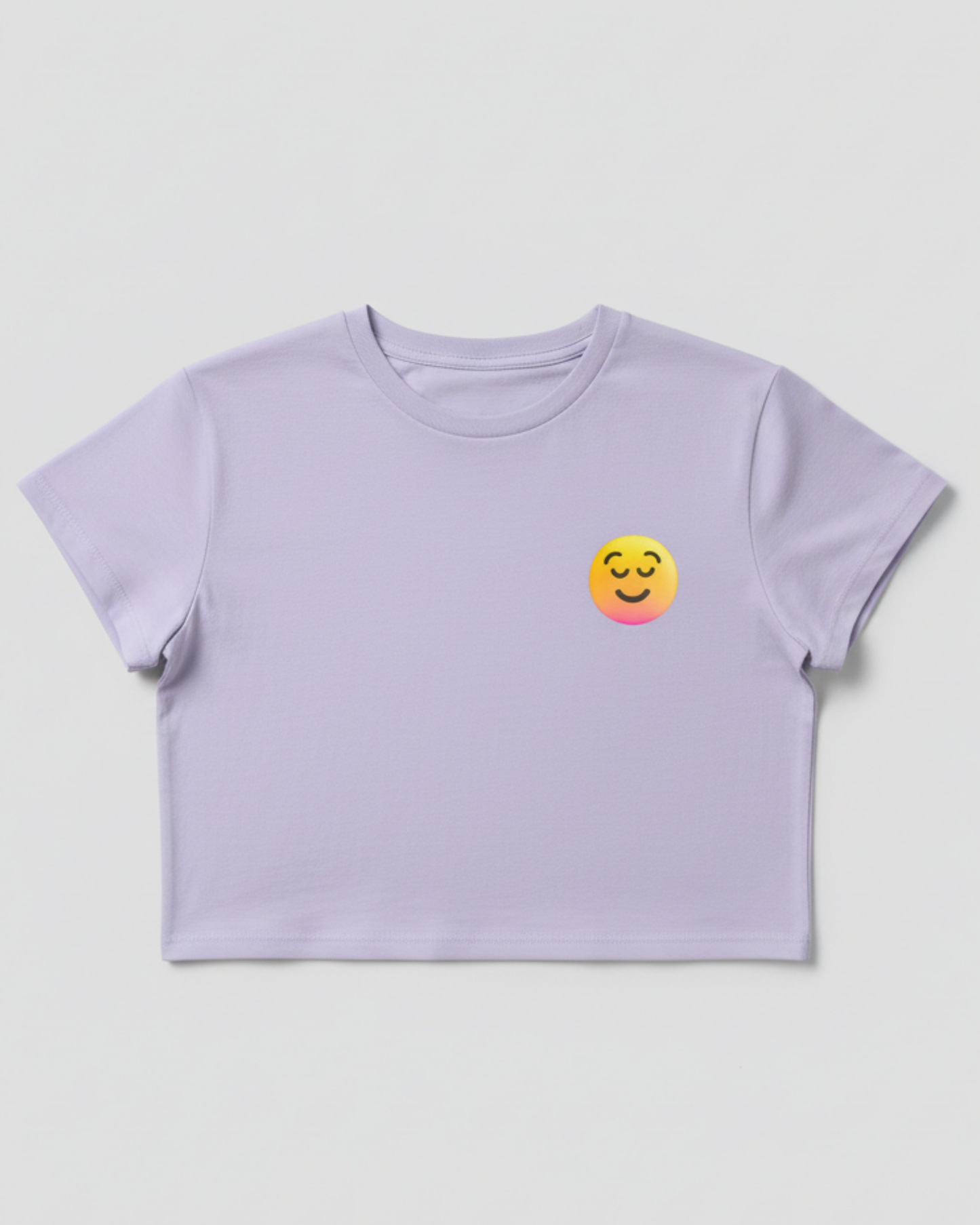 Classic Smiley Crop Top cotton fabric heavyweight fabric detail view by HAViT Apparel