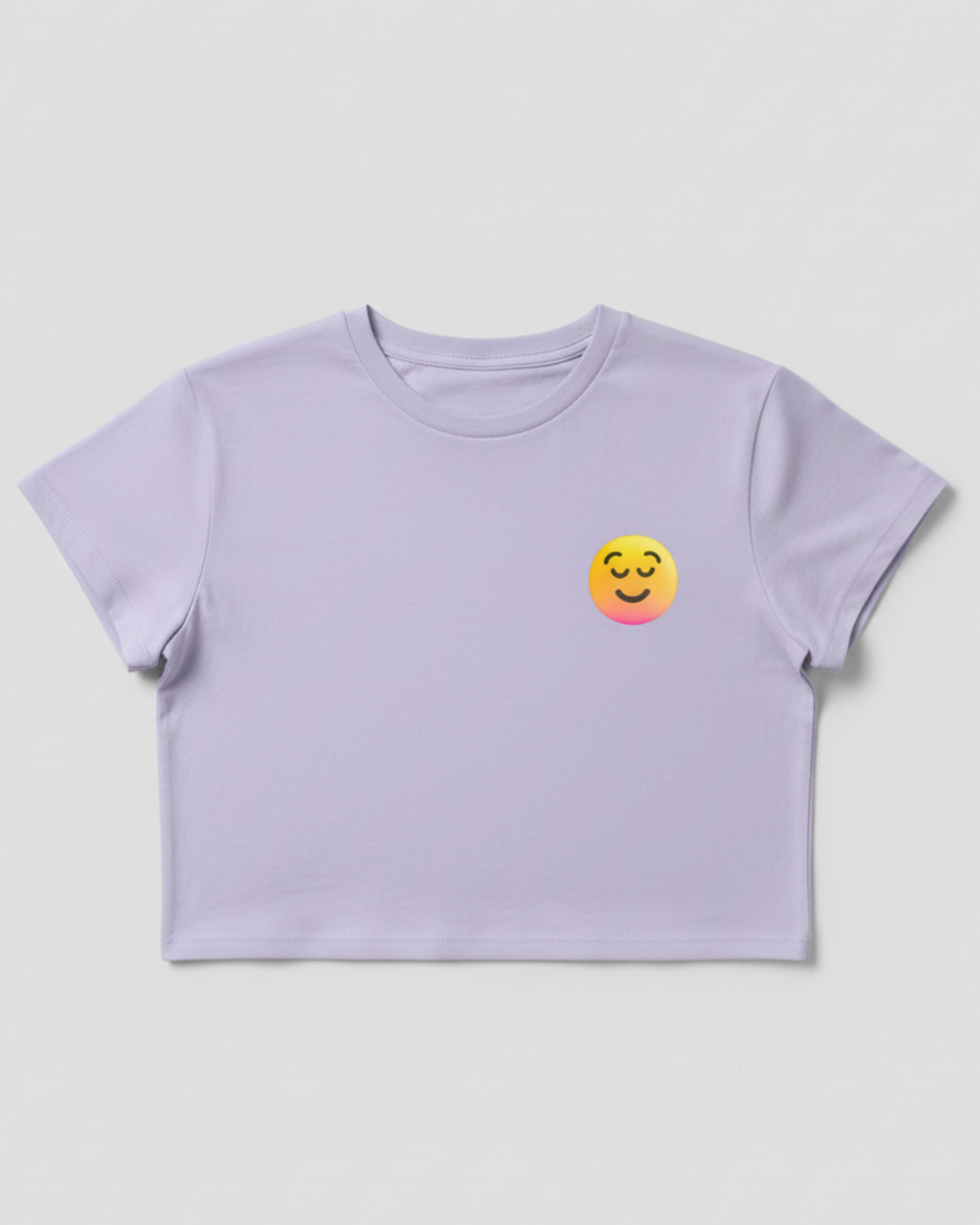 Classic Smiley Crop Top cotton fabric heavyweight fabric detail view by HAViT Apparel